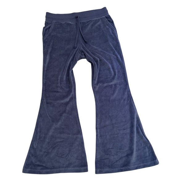 Aerie Womens Navy Velour Flared Lounge Pants Large Sweatpants - Picture 2 of 16